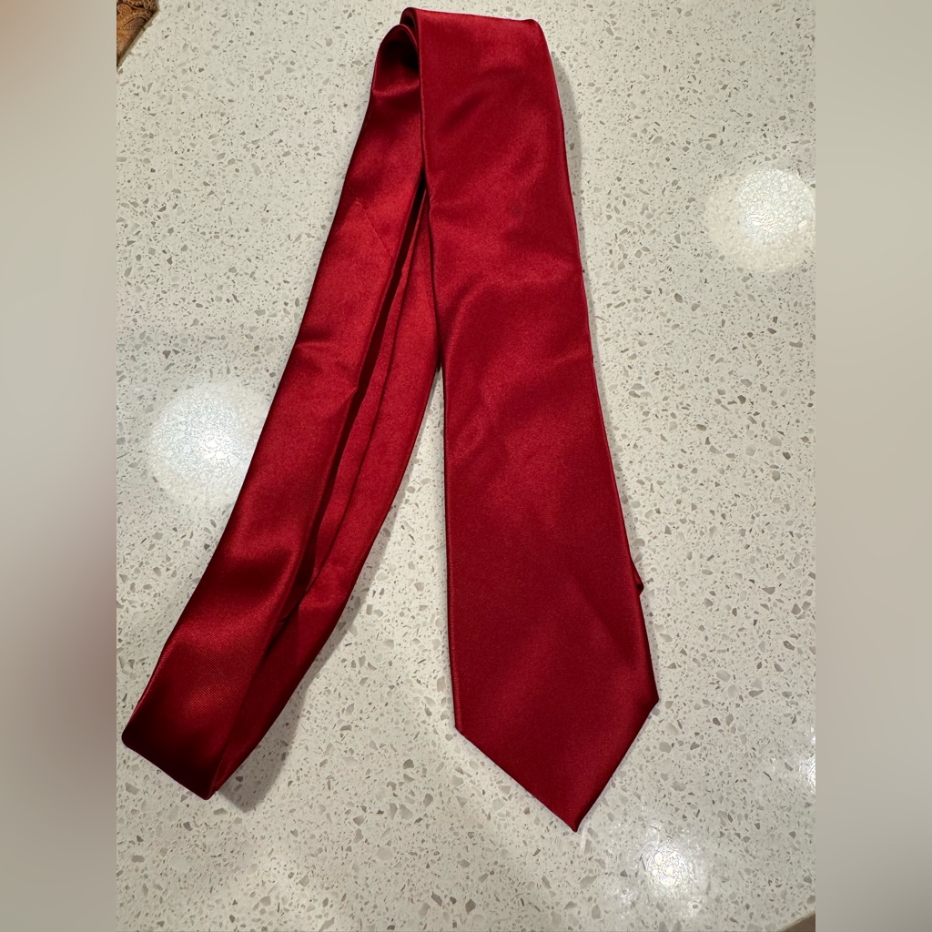 Joseph  Feiss Gold Mens Standard Adult Elegant Red Polyester Tie